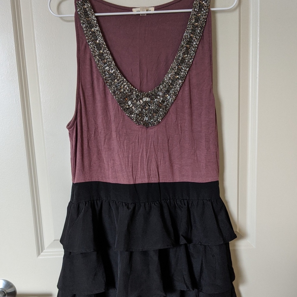 Silence + Noise (Urban Outfitters) Mauve Embellished Party Dress, Size 12